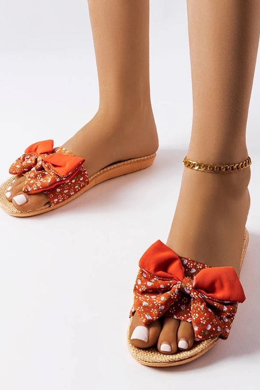 Røde flip-flops med sløjfe Tachel