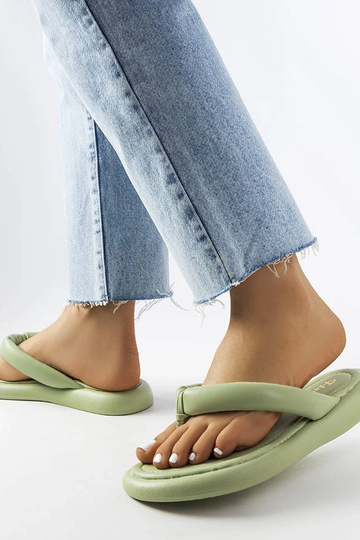Grønne chunky Smithfield flip-flops