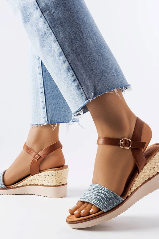 Blå Miami Wedge Sandaler