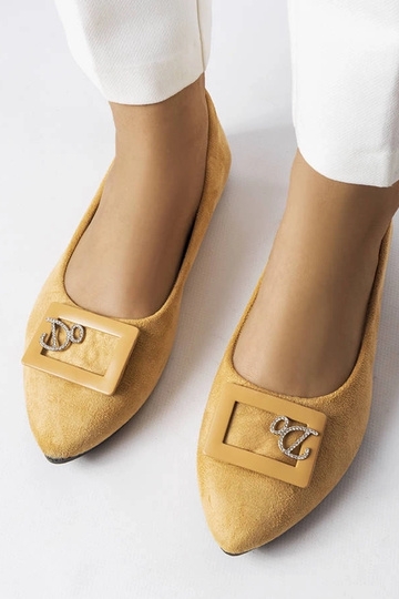 Beige balletlejligheder dekoreret med zirkoner Fleming 2