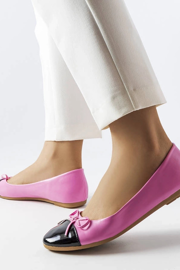 Despins Pink Patent Toe Ballerinas 2