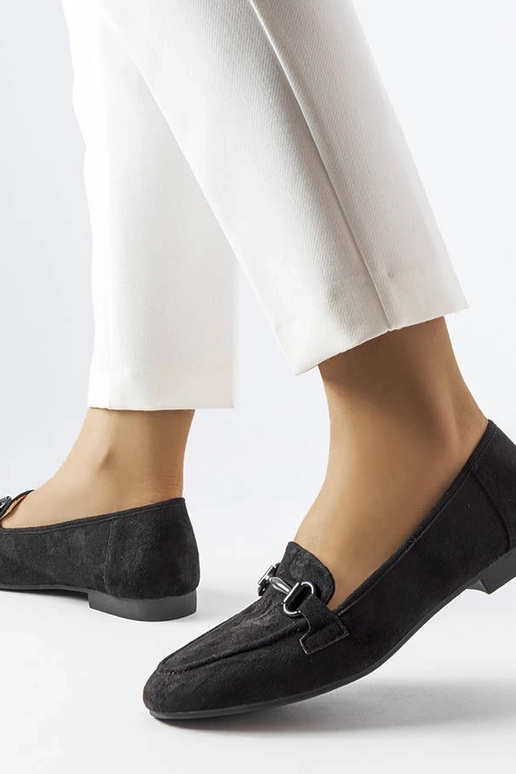 Loafers i sort ruskind til kvinder... Loafers i sort ruskind til kvinder...