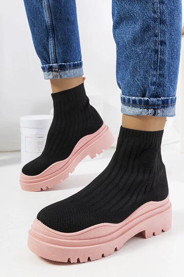 Zwarte hoge sportieve...