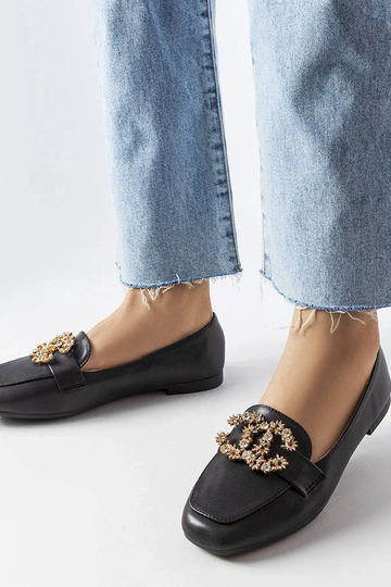 Sorte dame loafers i læder... 2