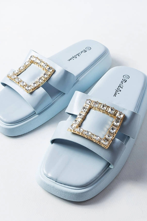 Blå Fusberta zirkon flip-flops