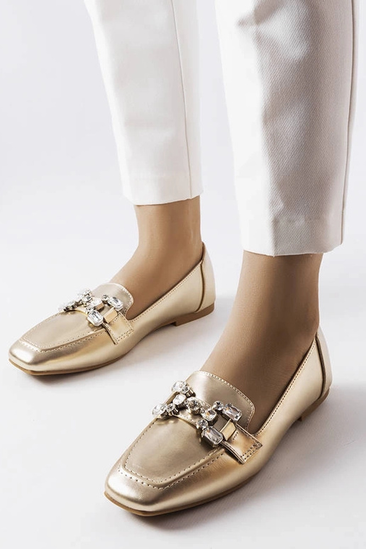 Guld mokkasiner med zirkoner Marechal Guld mokkasiner med zirkoner Marechal