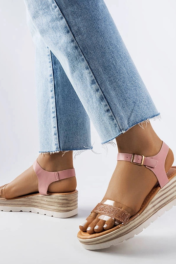 Bussière Pink Wedge Sandaler