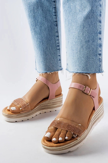 Bussière Pink Wedge Sandaler 2