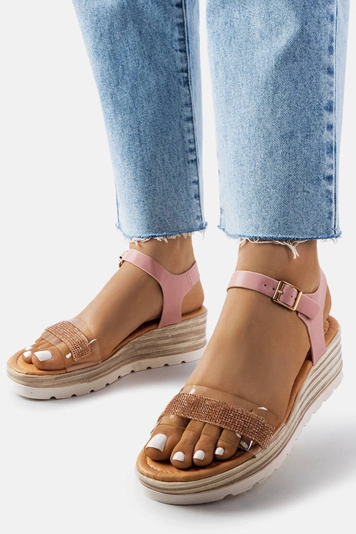 Bussière Pink Wedge Sandaler