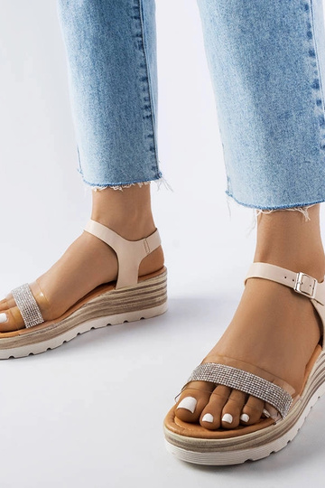 Beige kilesandaler fra Bussière