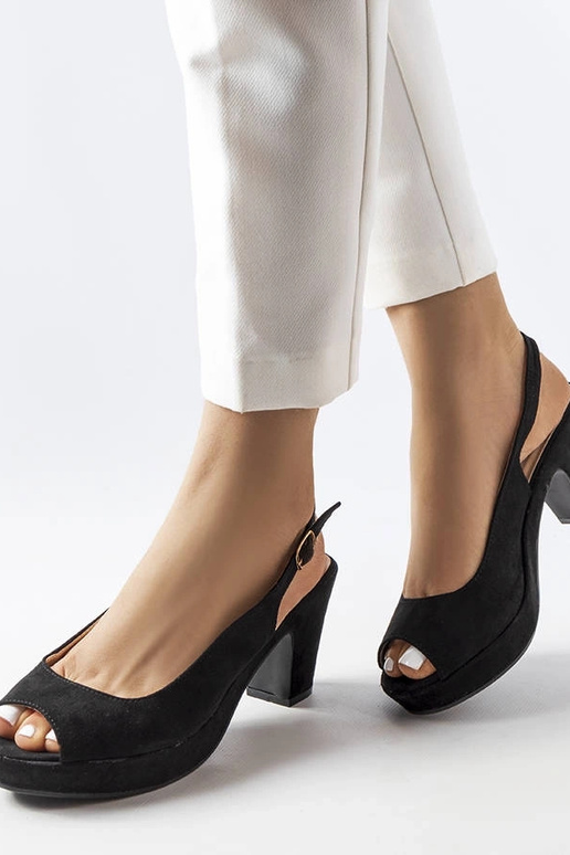 Sorte Dionne sandaler med blokhæl
