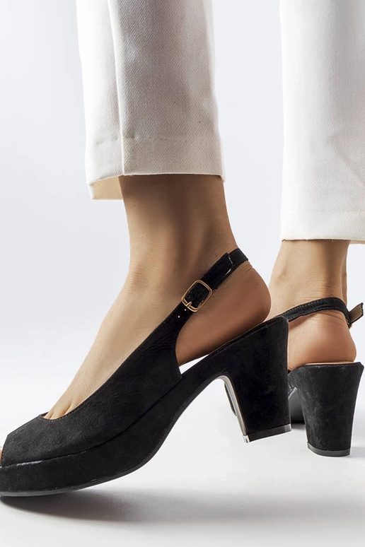 Sorte Dionne sandaler med blokhæl