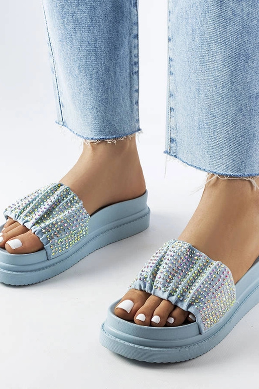 Blå muldyr til kvinder med zirkoner...