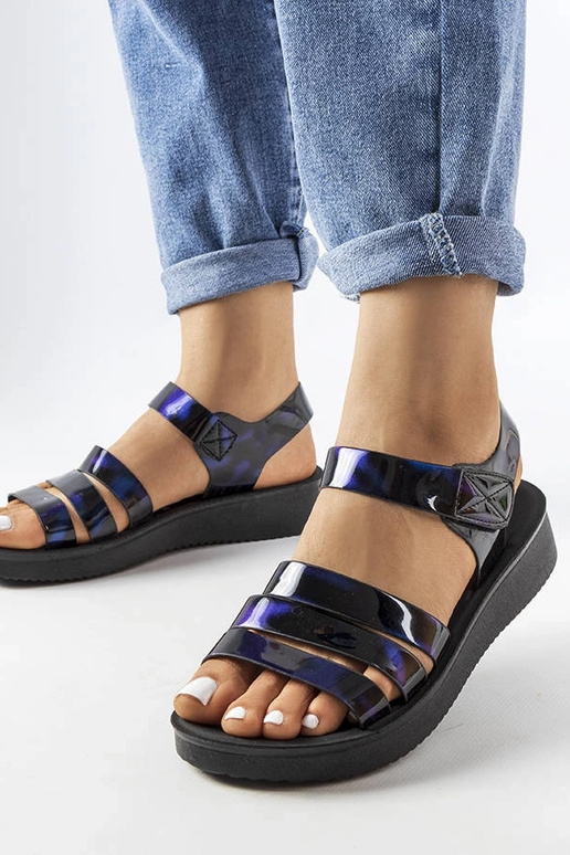 Marineblå Covillon Wedge Sandaler