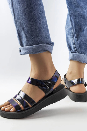 Marineblå Covillon Wedge Sandaler 2