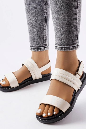 Beige skinnende Felicienne sandaler