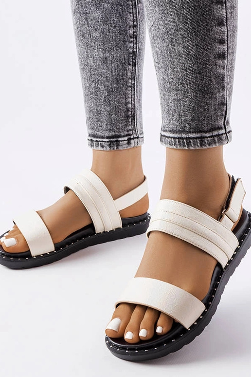 Beige skinnende Felicienne sandaler