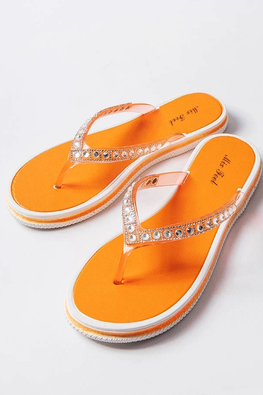 Orange flip-flops med zirkoner Patrier