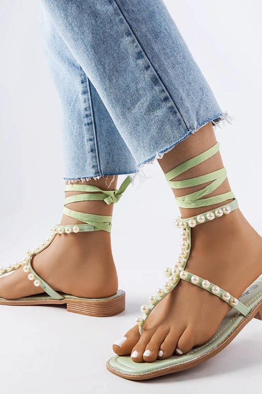 Grønne perlesandaler Graystone