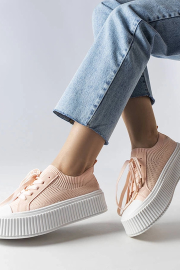 Pink stof sneakers på... 2