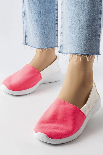 Hvide og lyserøde Snoede slip-on sneakers 2