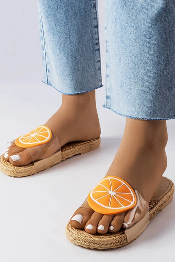 Transparante sandalen met sinaasappel, „Foddie"