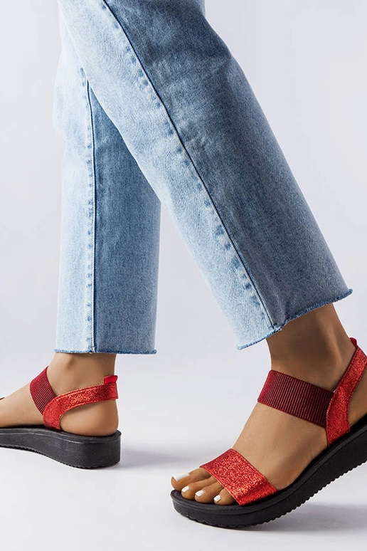 Amathousa røde glitter sandaler