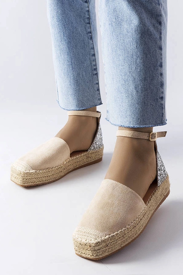 Beige espadriller med glitterindsats Myasia