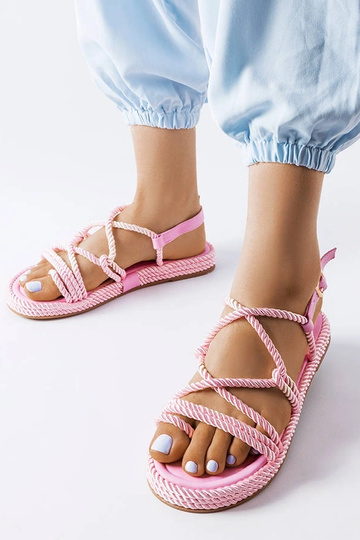 Burwell Pink vævede sandaler 2