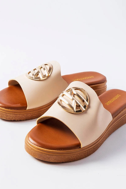 Michelles beige platform flip-flops
