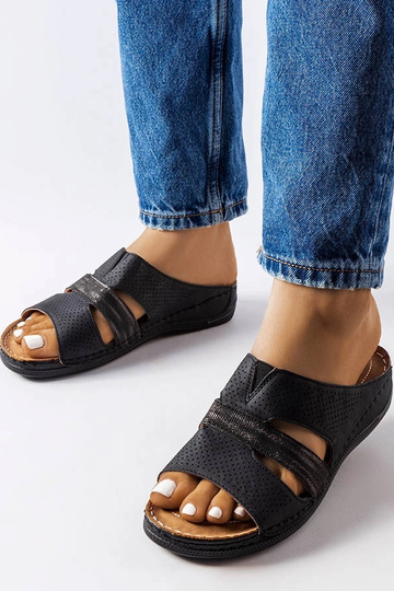 Sorte letvægts wedge flip-flops Oliwia 2