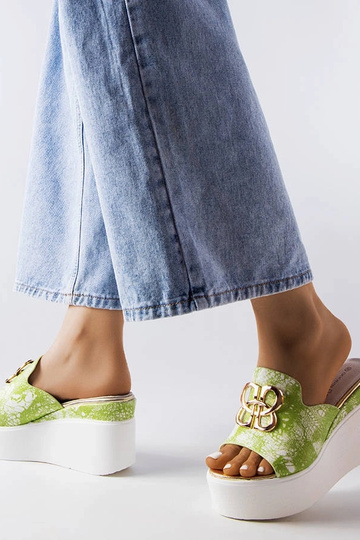 Grønne Havanna kilesandaler 2