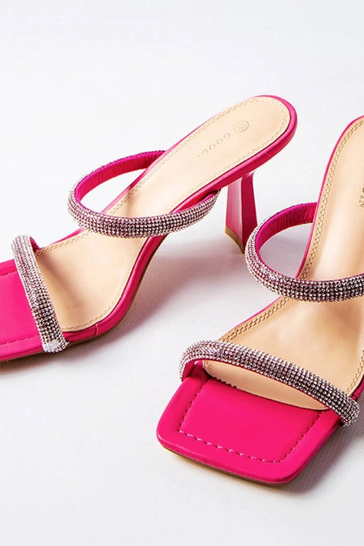 Evelina pink højhælede muldyr Evelina pink højhælede muldyr