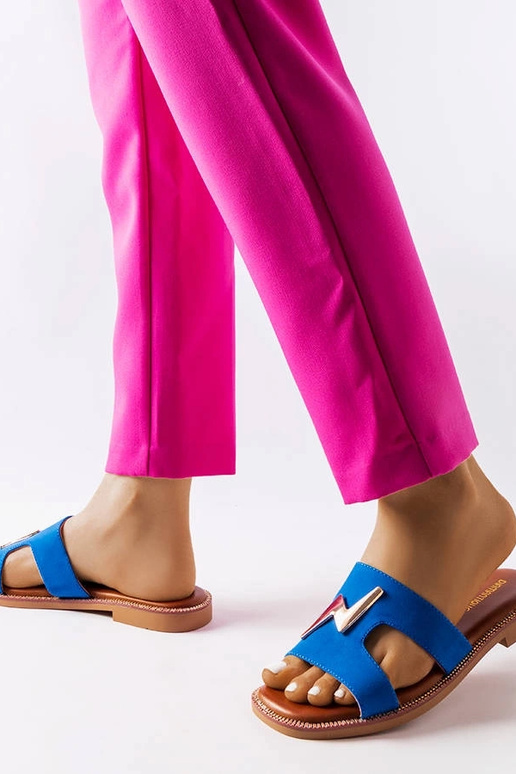 Leyra blå flade sandaler