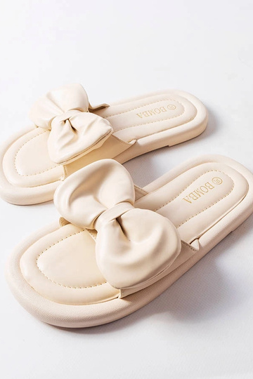 Beige flip-flops med sløjfe... 2
