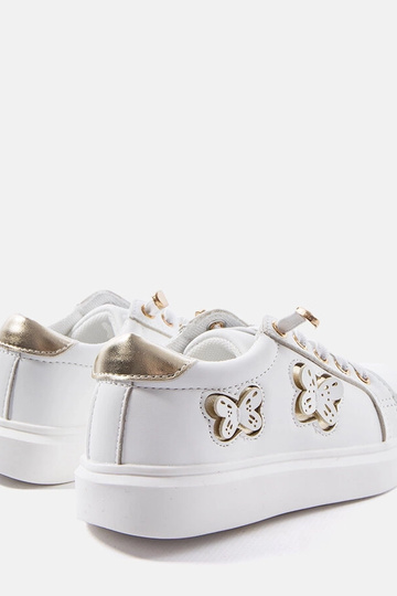 Hvide sneakers dekoreret med Senapus sommerfugle 2