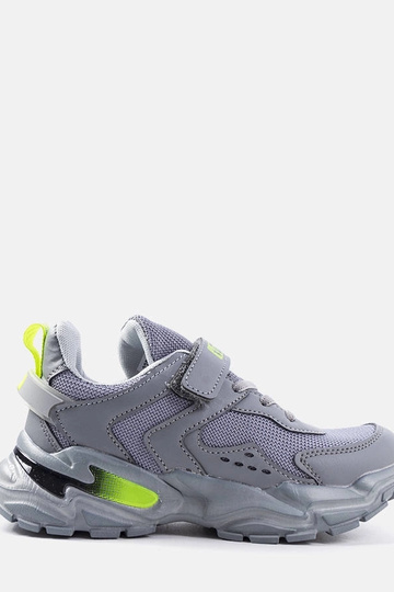 Ansel grå velcro børnesneakers