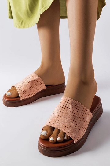 Pink flip-flops med gennembrudt overdel Idabel 2