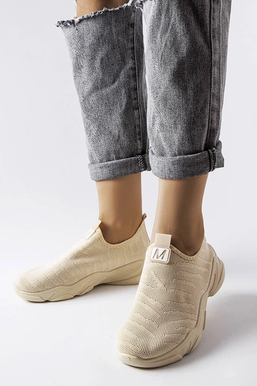 Beige stof sportssko til kvinder Aaron Beige stof sportssko til kvinder Aaron