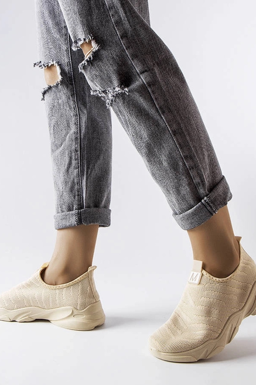 Beige stof sportssko til kvinder Aaron Beige stof sportssko til kvinder Aaron