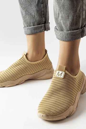 Azalee Mørk Beige Slip-On Sneakers til kvinder
