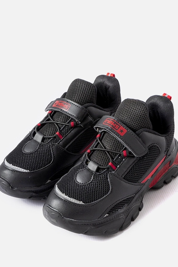Zwart-rode sportschoenen met klittenband, "Blanchefle" 2