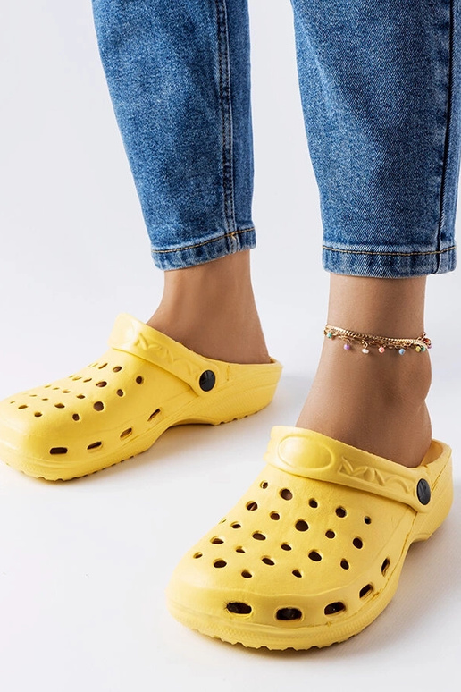 Kleist gule skum lukkede tå flip-flops