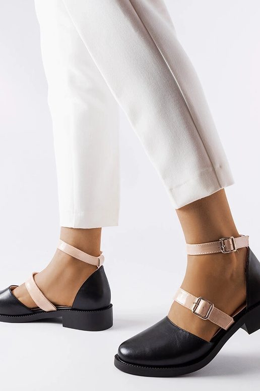 Sorte Josiane spænde ballet flade