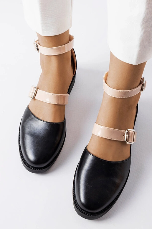 Sorte Josiane spænde ballet flade