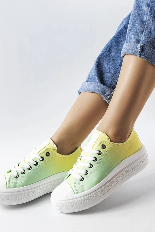 Gul-grønne Big Star sneakers LL274A186 Gul-grønne Big Star sneakers LL274A186