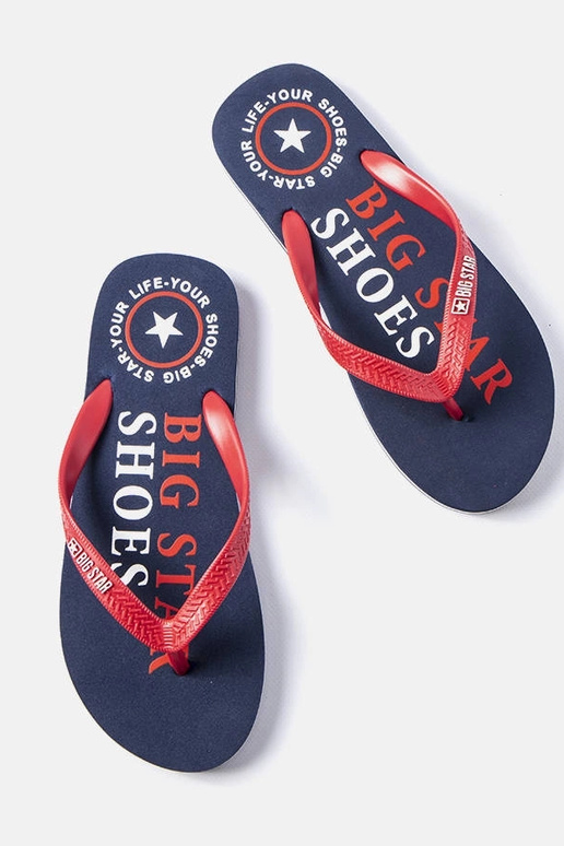 Donkerblauwe slippers, "Big Star...