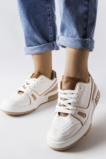 Hvide sneakers med beige...