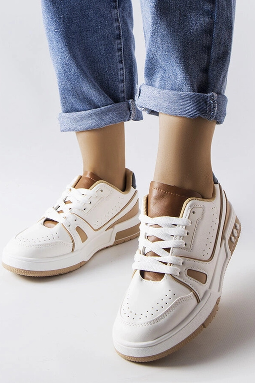 Hvide sneakers med beige indlæg Willson Hvide sneakers med beige indlæg Willson