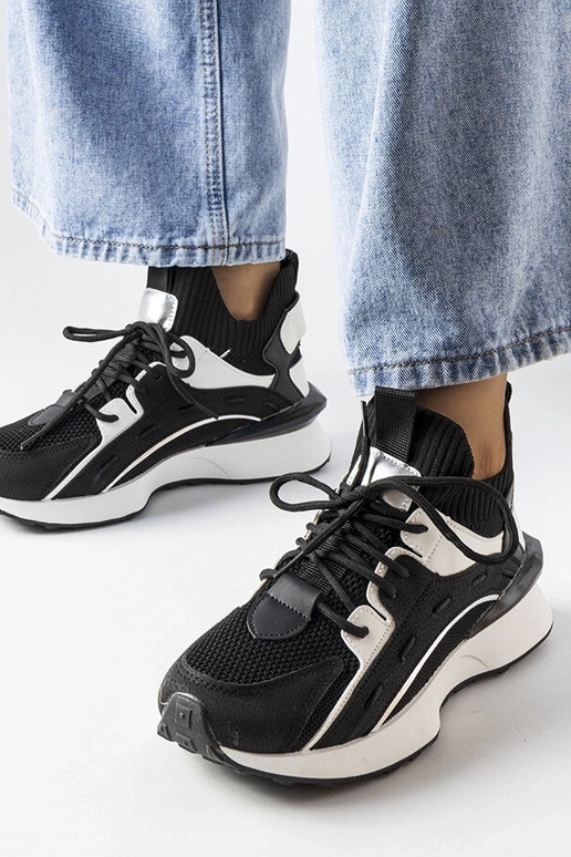 Sort og hvid stilfulde sneakers Begins